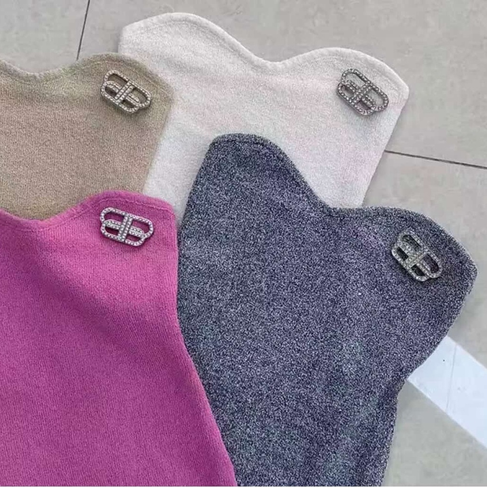 Elegant Women's Knit Tops with Embellished Detail